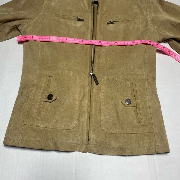 Tan Suede Zip-Up Jacket Women’s small  Stylish Everyday Layer Ruff Hewn - Picture 6 of 9